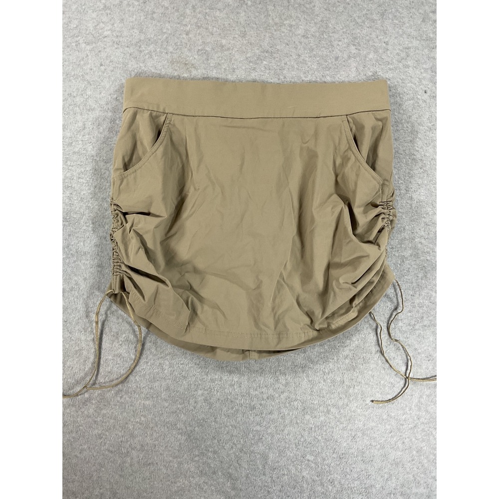 Columbia Womens Tan Hiking Skort Size Large XK3835 Ruched Adjustable Skirt 2883